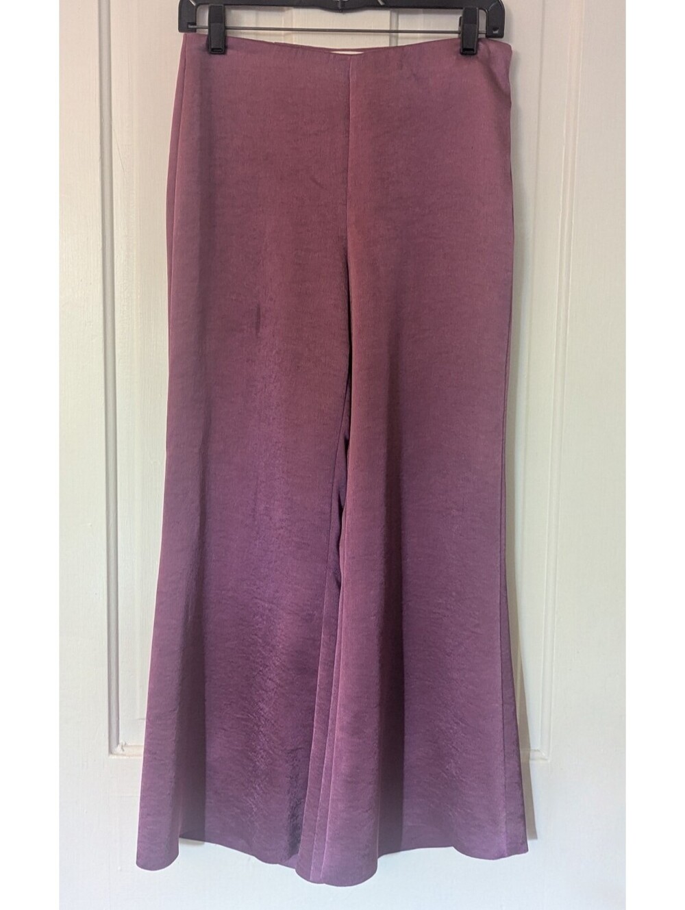 VINCE SATIN WIDE LEG PANTS IN PLUM/MAUVE | SIZE 2